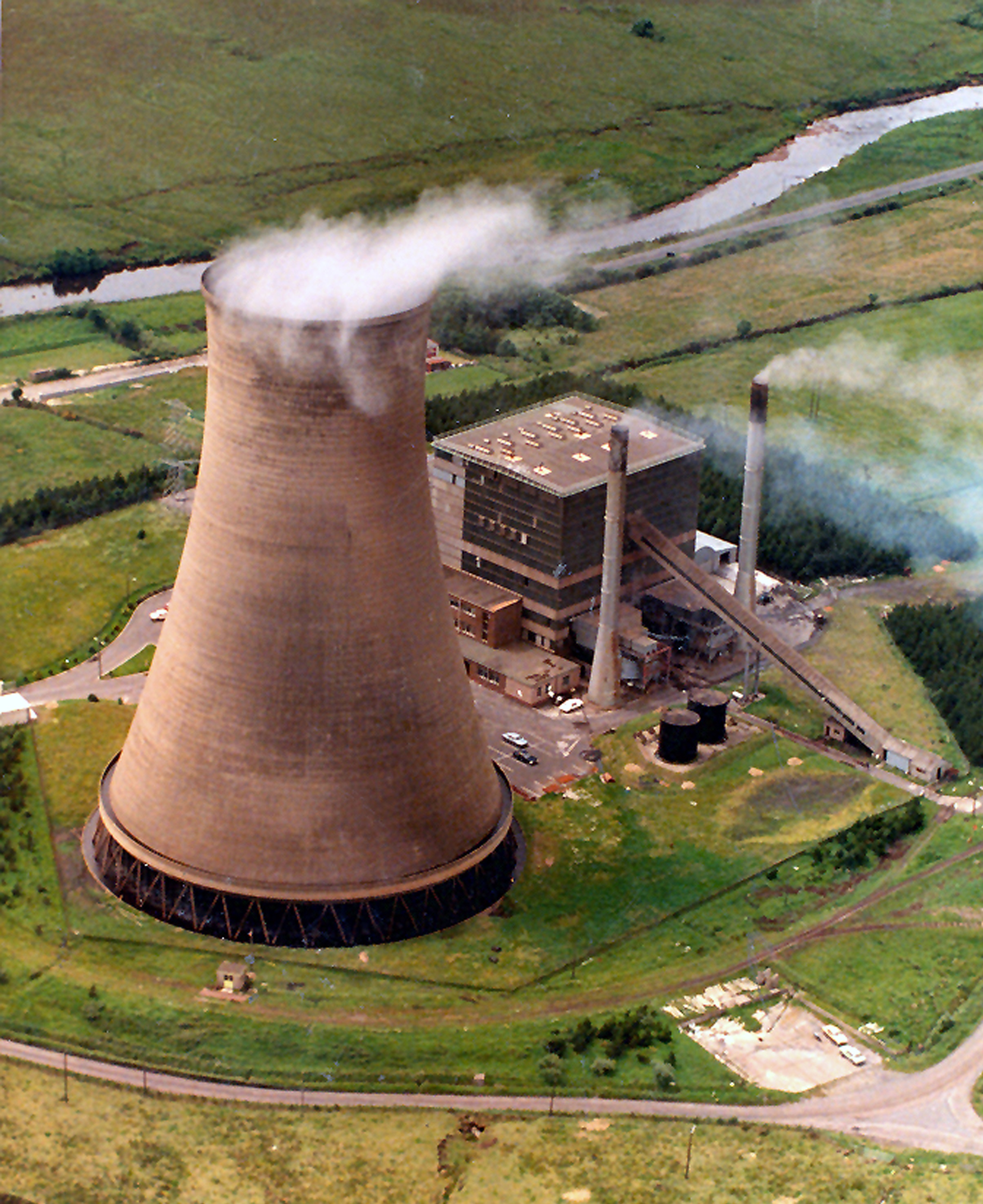 Aerial view of Bellacorick power station