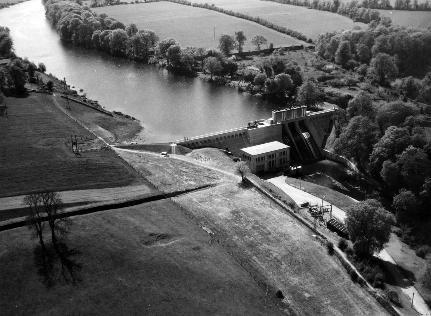 Aerial view of Leixlip power station in County Kildare