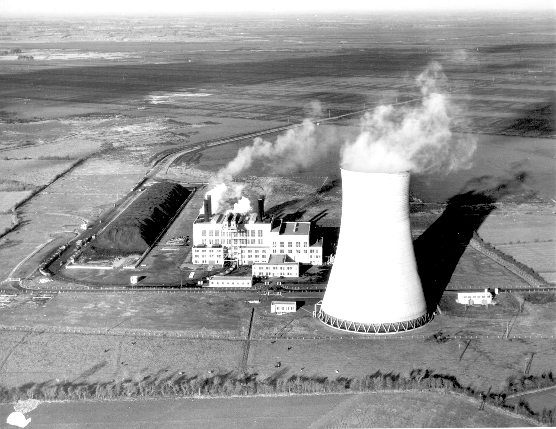 Aerial view of Allenwood power station in County Roscommon