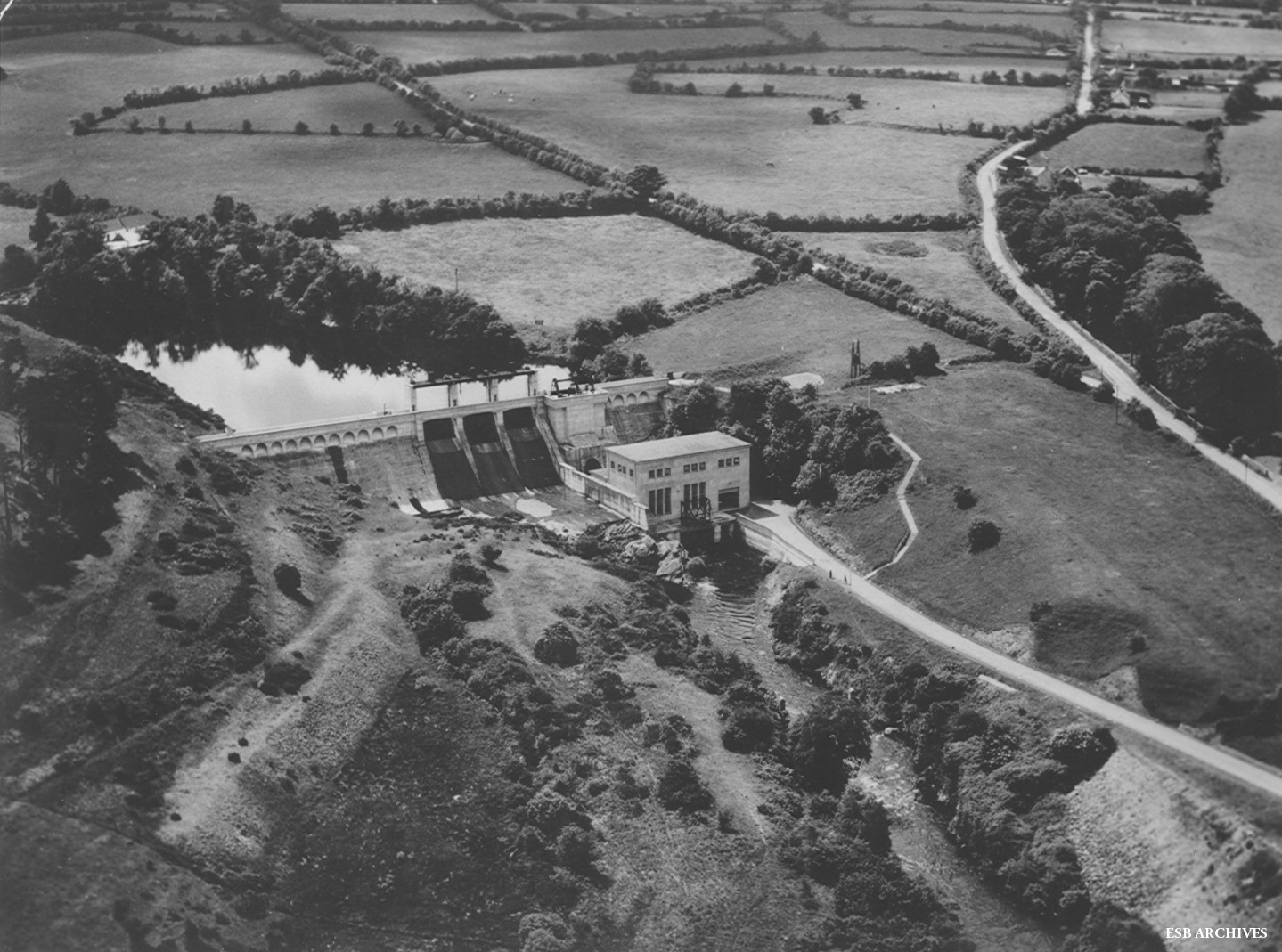 Aerial View of Golden Falls power station in County Kildare
