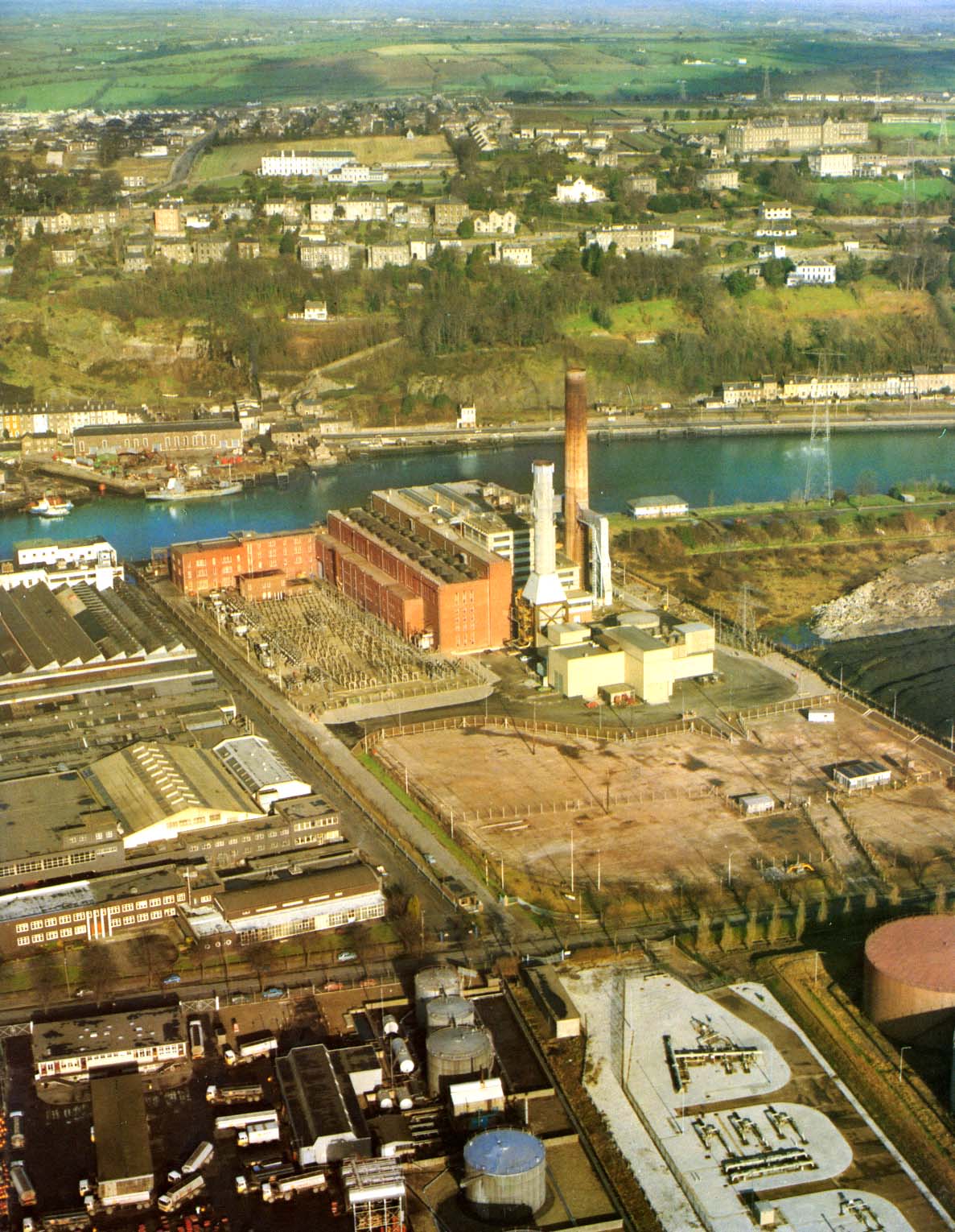 Aerial view of Marina power station in County Cork
