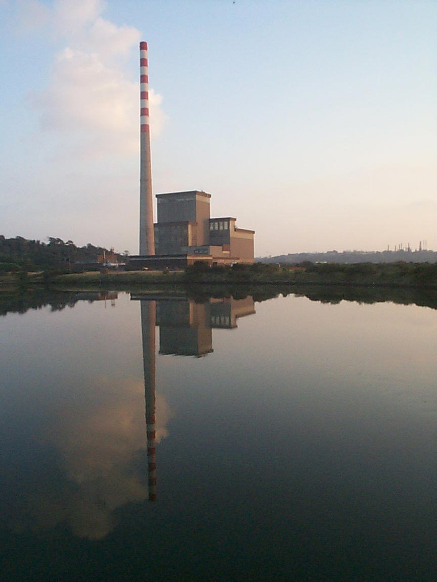 View of Aghada power station in County Cork