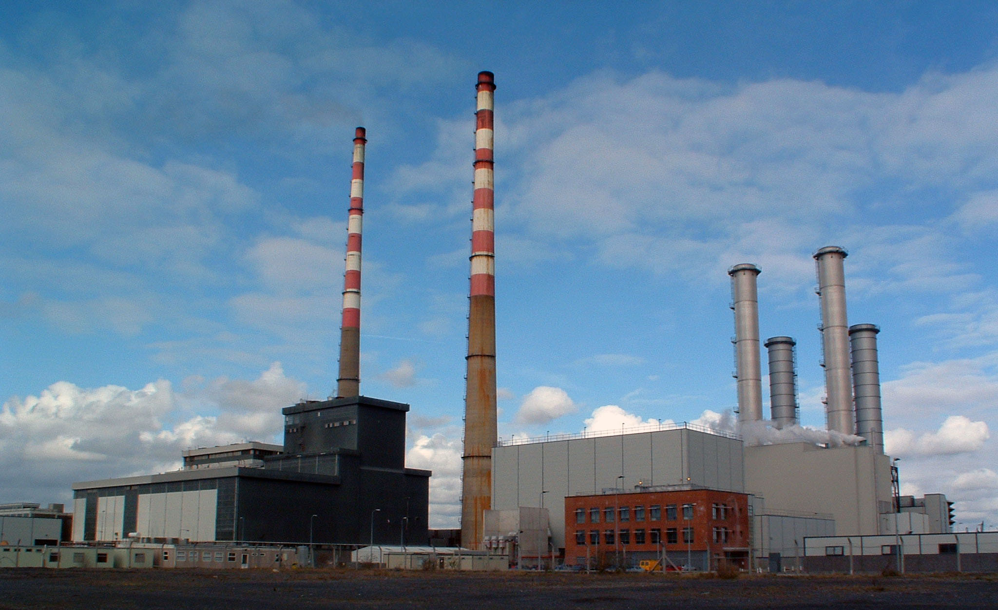 View of Poolbeg power station in County Dublin
