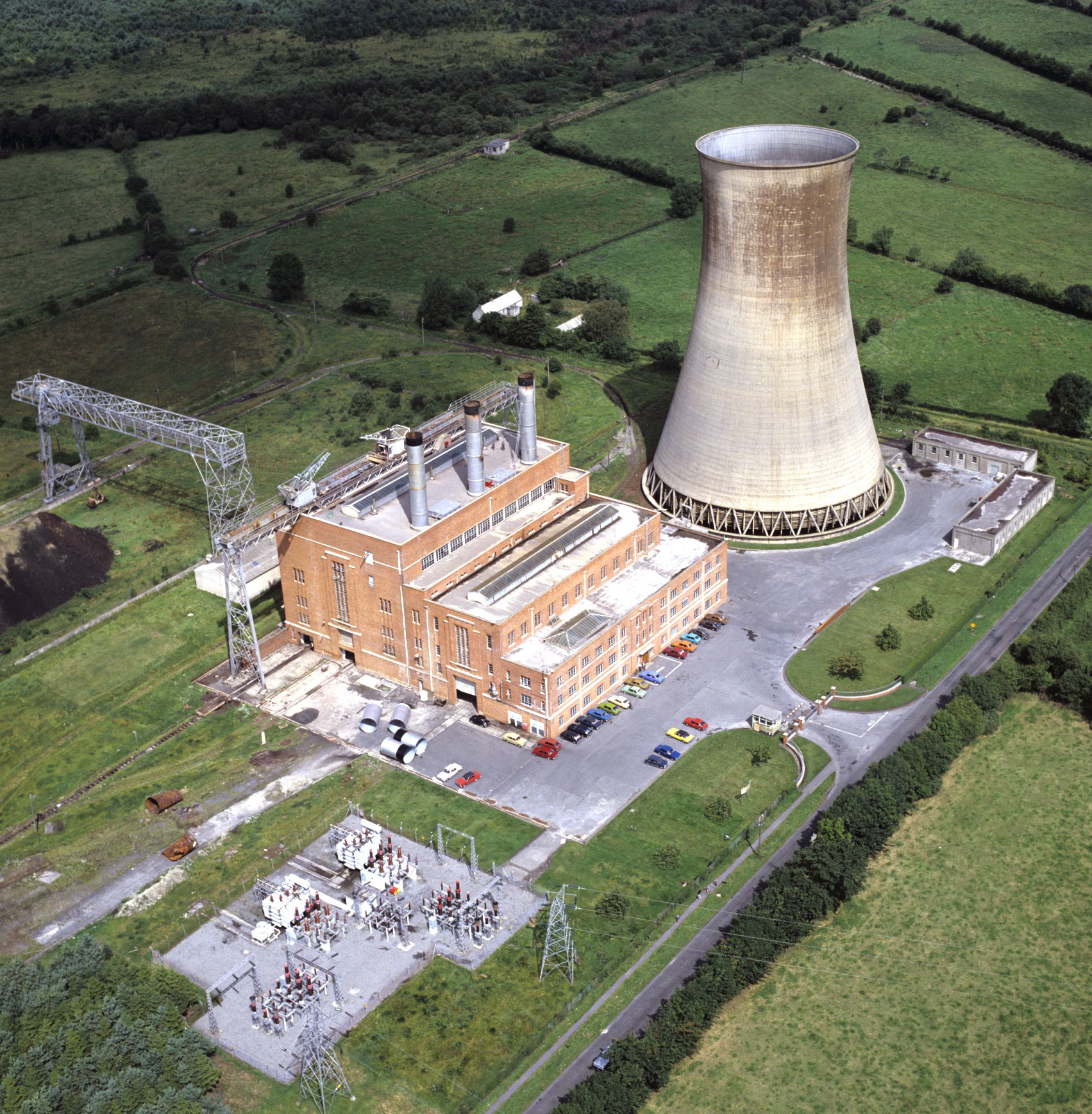 Aerial view of Portarlington power station in County Laois