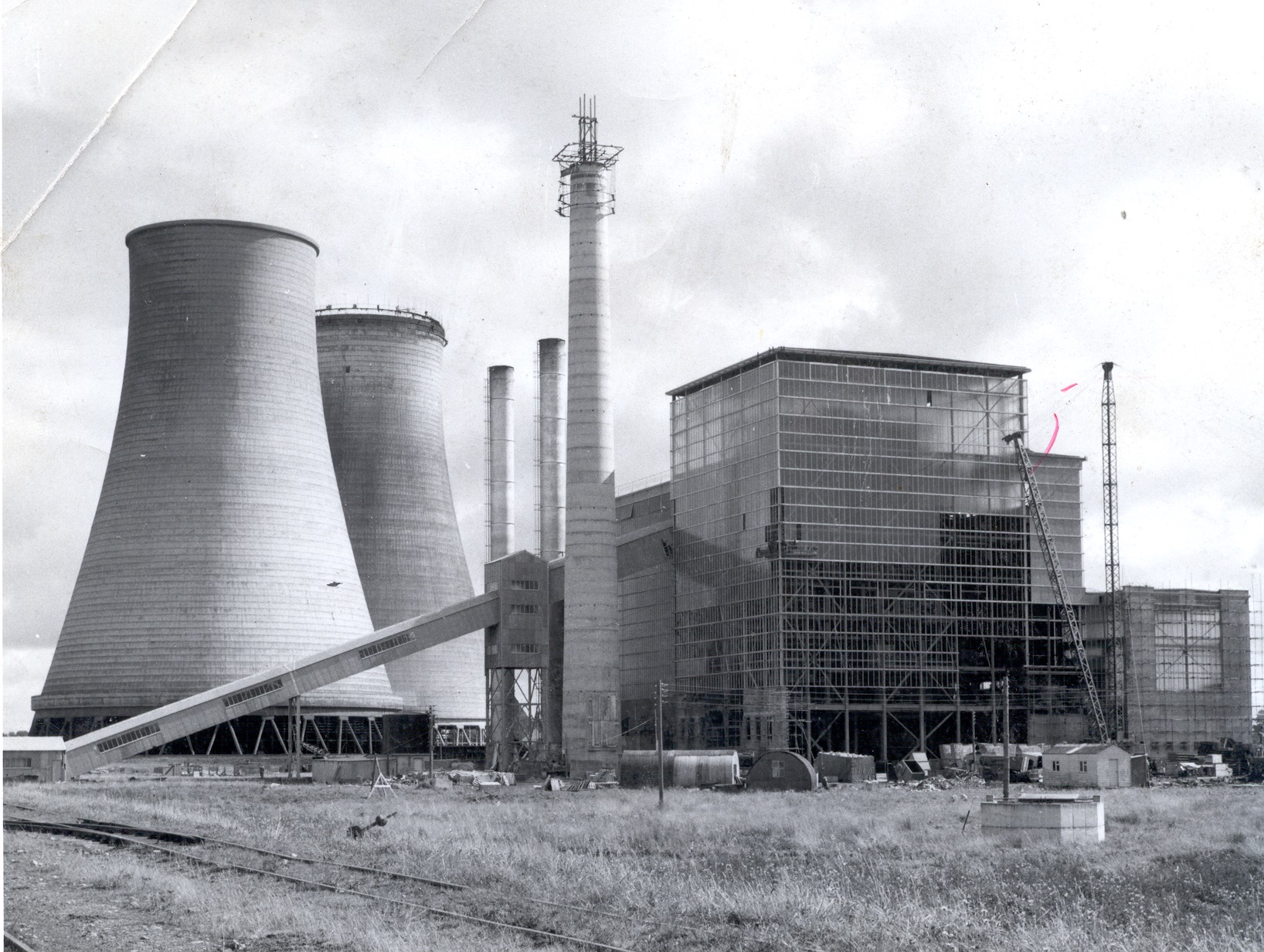 View of the Rhode industrial power station in County Offaly