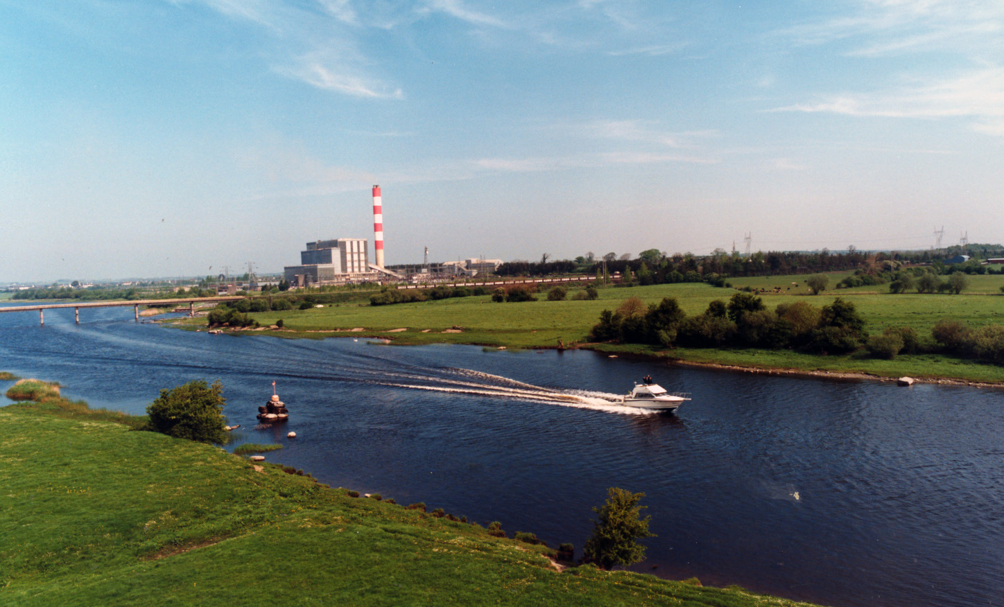 Aerial view of Shannonbridge power station in county Offaly