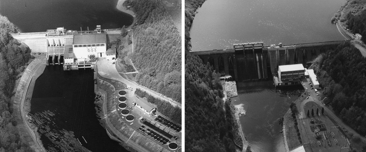 Aerial view of the River Lee power station in County Cork