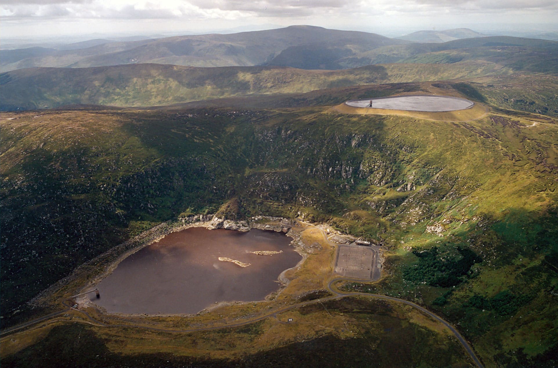 Aerial view of Turlough power station in County Wicklow