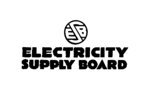Early ESB logo from the late 1920s and 1930s, featuring a circular emblem above the words “Electricity Supply Board”.
