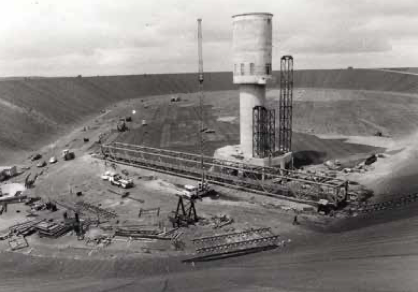Construction activity at the Turlough Hill pumped-storage hydroelectric project in the Wicklow Mountains.
