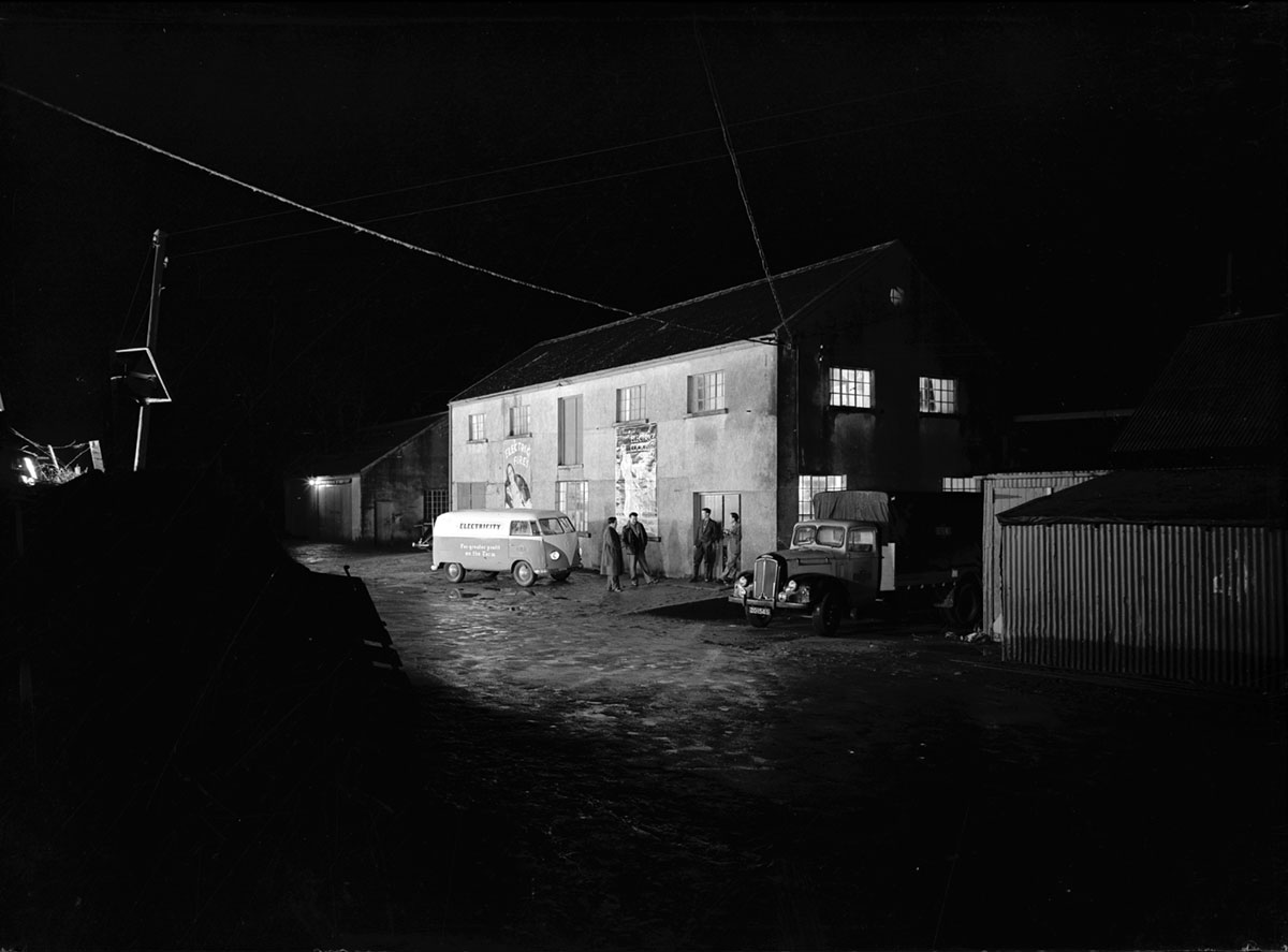 ESB van outside a farmhouse at night
