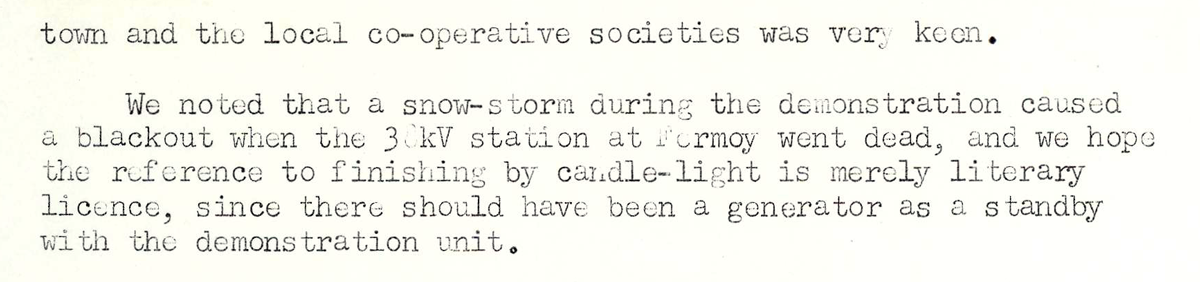 A scanned page from the ESB REO magazine about the Clondulane Rural Area.