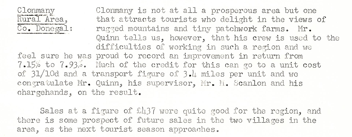 A scanned page from the ESB REO magazine about the Clonmany Rural Area