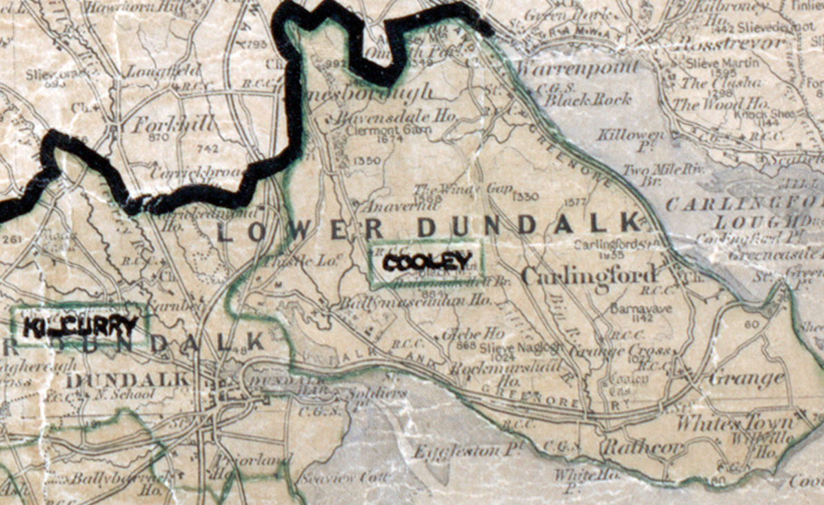 Map extract showing rural electrification areas in County Louth, including Cooley.