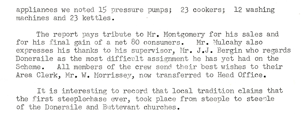 A scanned page from the ESB REO magazine about the Doneraile Rural Area.