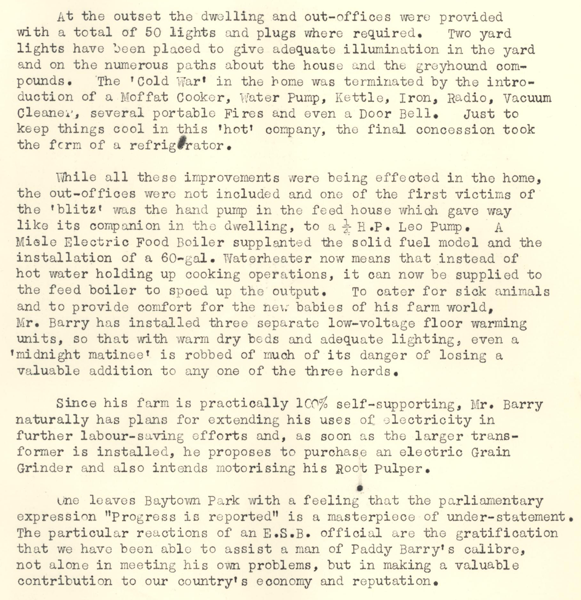 A scanned page from the ESB REO magazine about the Dunboyne Rural Area.