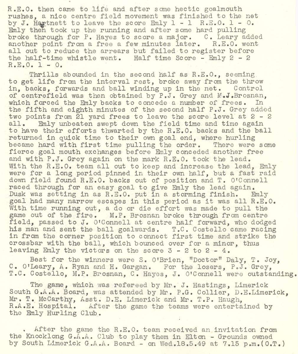 A scanned page from the ESB REO magazine about the Emly Rural Area