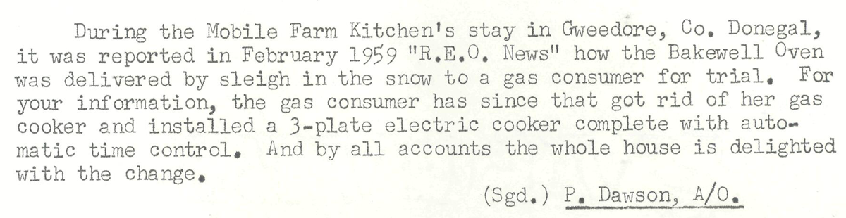 A scanned page from the ESB REO magazine about the Gweedore Rural Area
