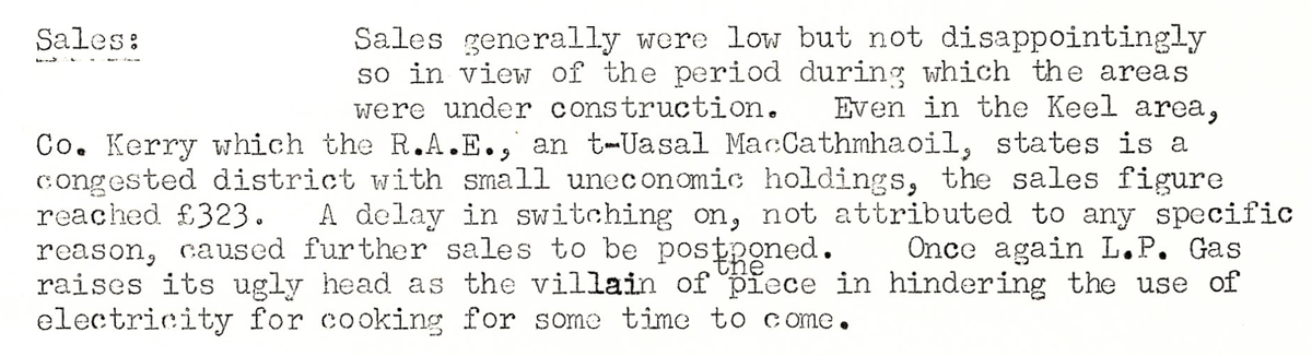 A scanned page from the ESB REO magazine about the Keel Rural Area.