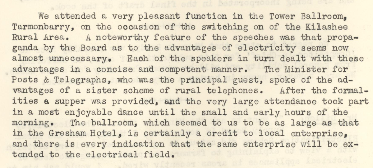 A scanned page from the ESB REO magazine about the Kilashee Rural Area