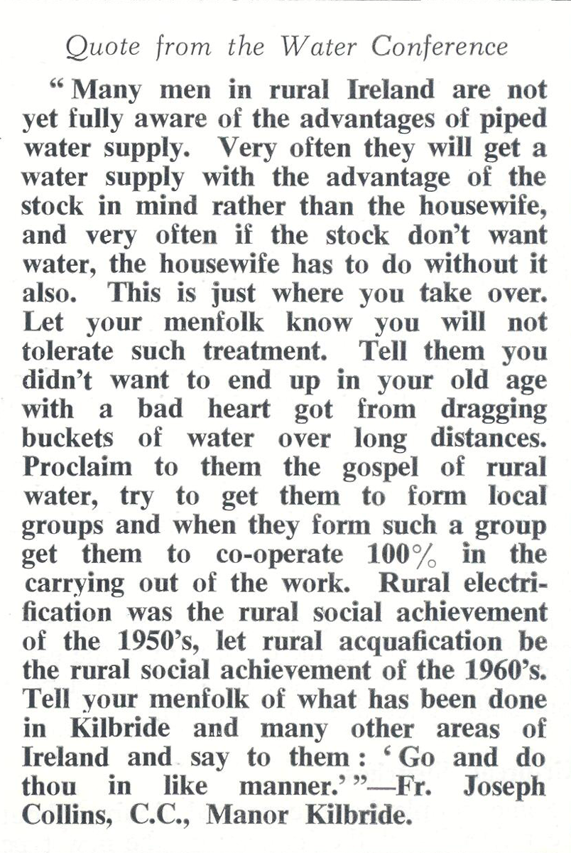 A scanned page from the ESB REO magazine about the Kilbride Rural Area