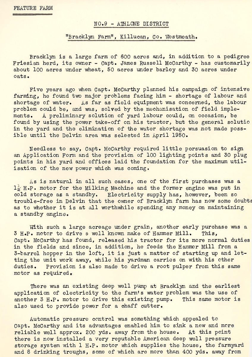 A scanned page from the ESB REO magazine about the Killucan Rural Area