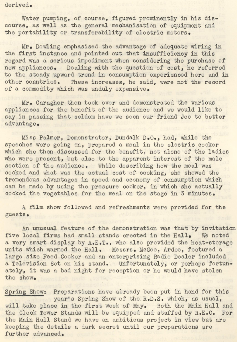 Conclusion of article describing a rural electrification anniversary event.