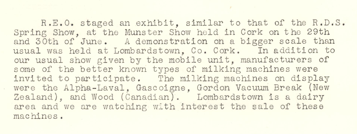 A scanned page from the ESB REO magazine about the Lombardstown Rural Area.
