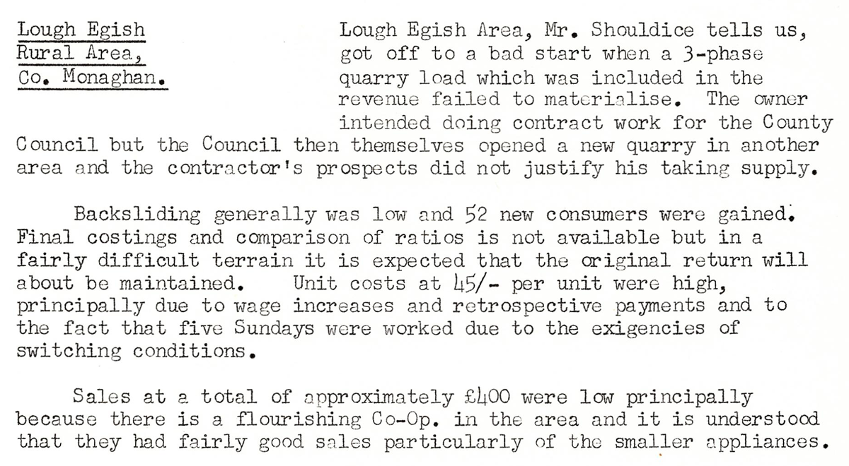 A scanned page from the ESB REO magazine about the Lough Egish Rural Area