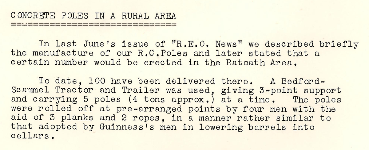 A scanned page from the ESB REO magazine about the Ratoath Rural Area.