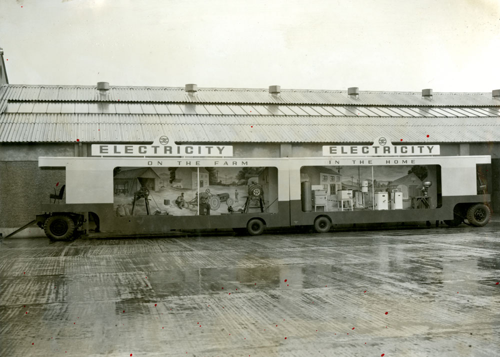 Two ESB vans parked end to end with appliances onboard