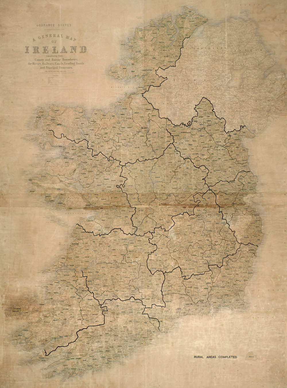 Oginal map used to plot rural areas and districts, c1946