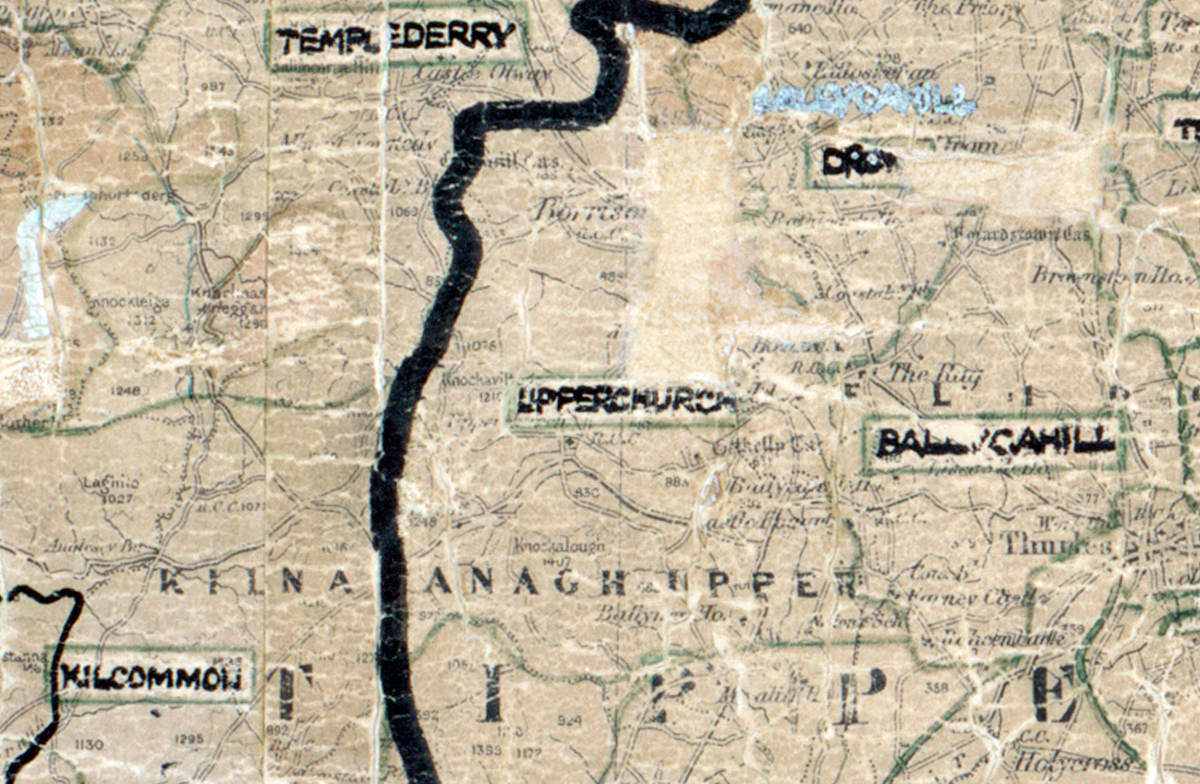 Map extract showing rural electrification areas in County Tipperary, including Upperchurch.